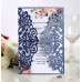 Wine Red Wedding Invitation Card With Ribbon Holiday Greeting Card Laser Cut